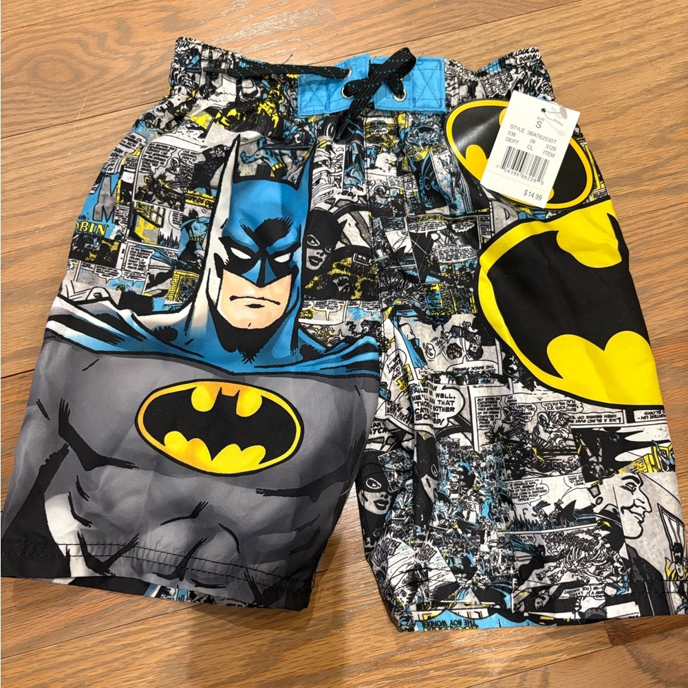 NWT Batman Swim Shorts Boys size Small